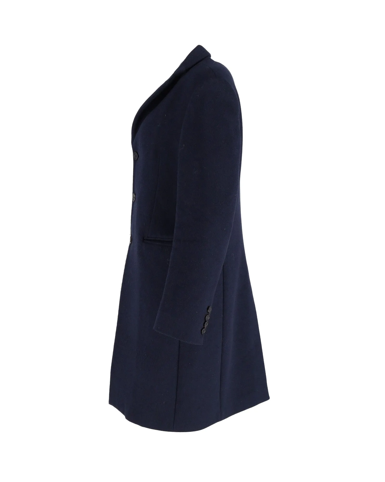 Acne Studios Overcoat in Navy Blue Wool