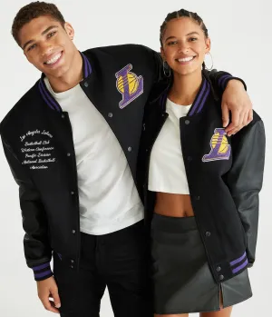 Aeropostale Mens' Los Angeles Lakers Bomber Jacket -  - Size S - Cotton - Teen Fashion & Clothing Black Aeropostale