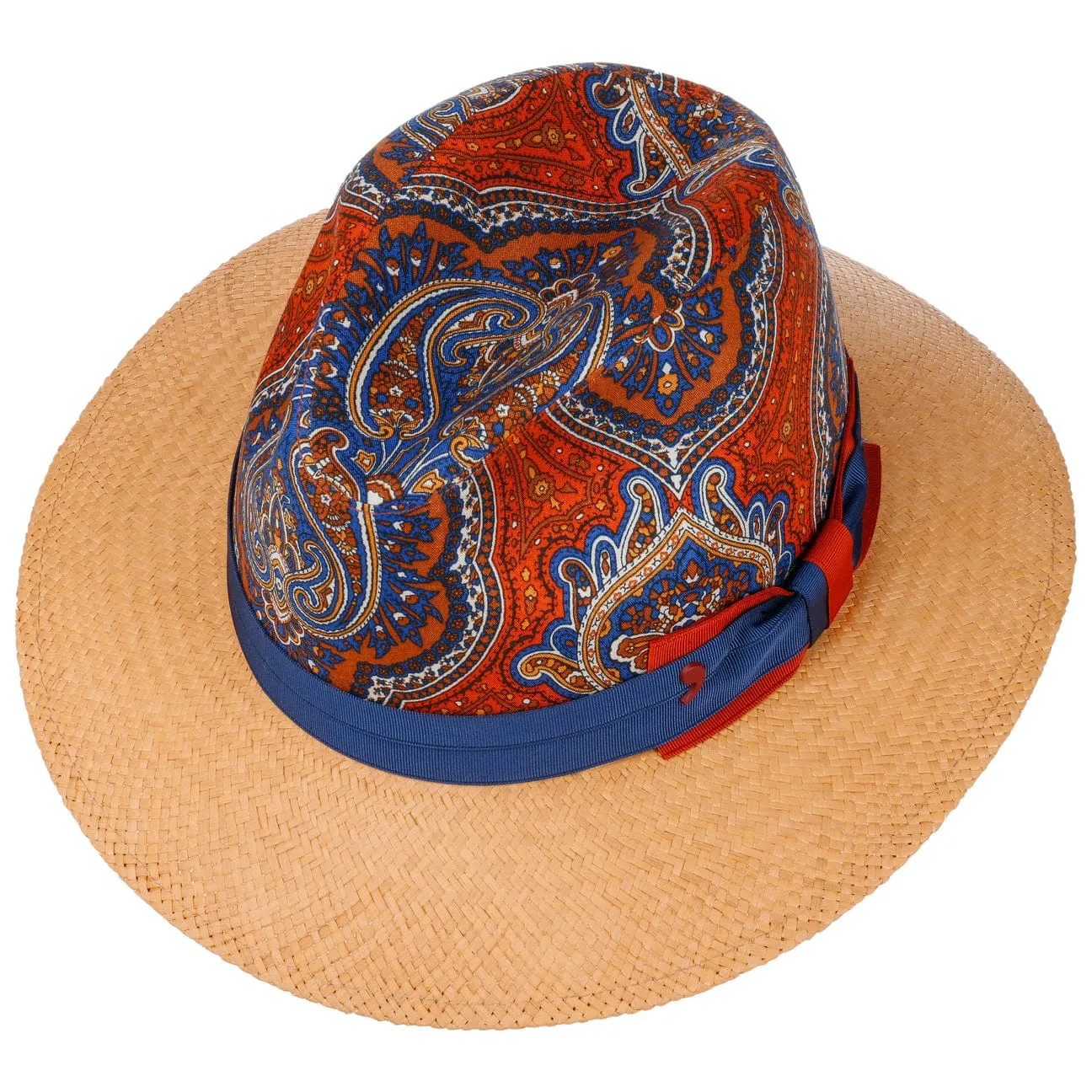 Alfonso D´Este Hats Paisley Crown Panama Hat by Alfonso D'Este