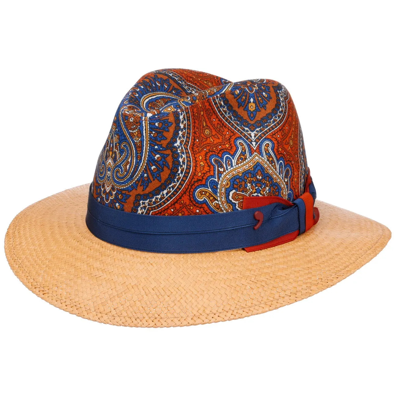 Alfonso D´Este Hats Paisley Crown Panama Hat by Alfonso D'Este