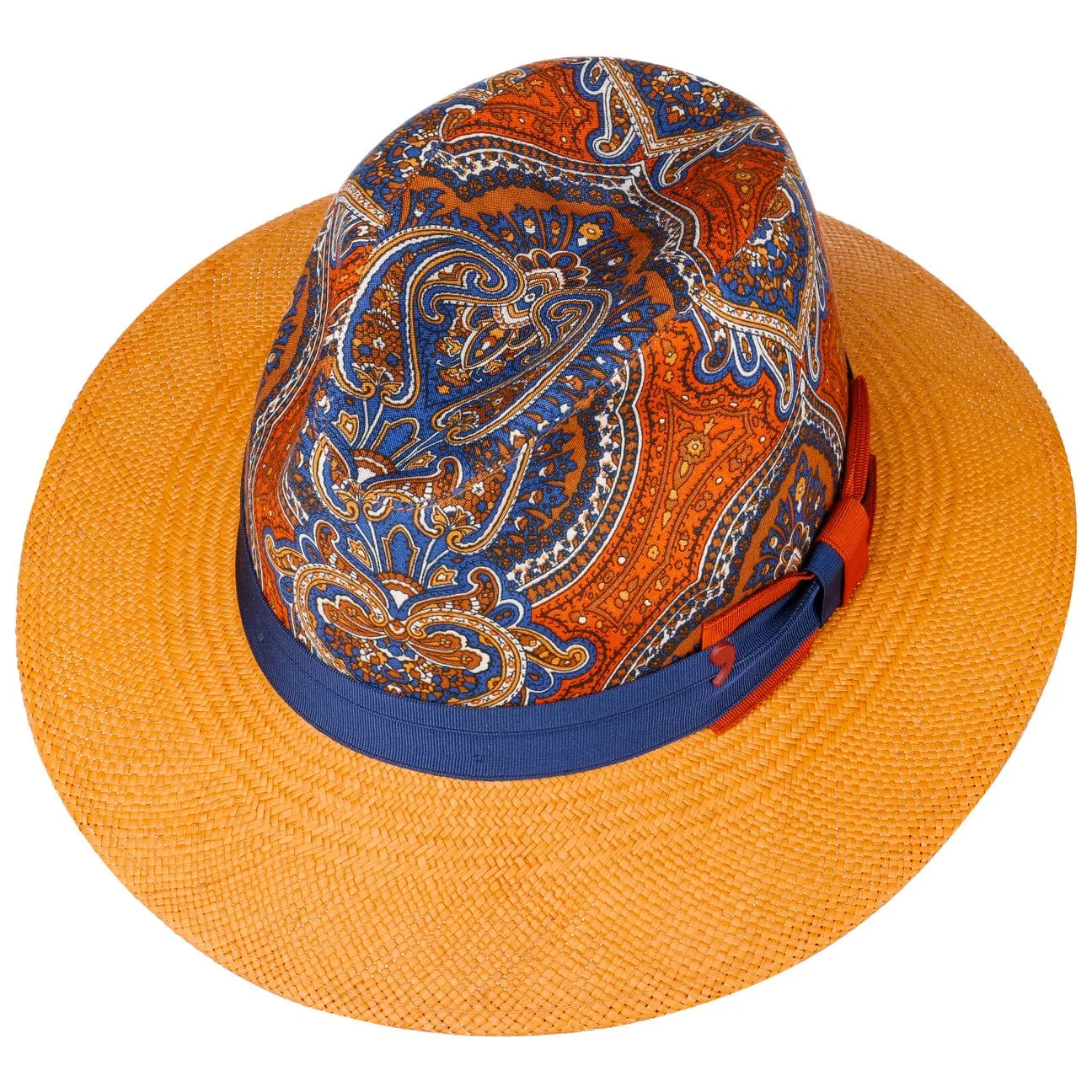 Alfonso D´Este Hats Paisley Crown Panama Hat by Alfonso D'Este