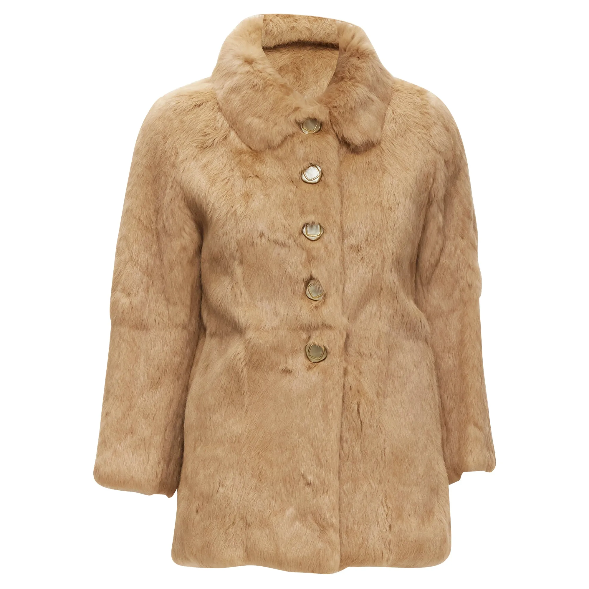 APC genuine fur buttons winter coat