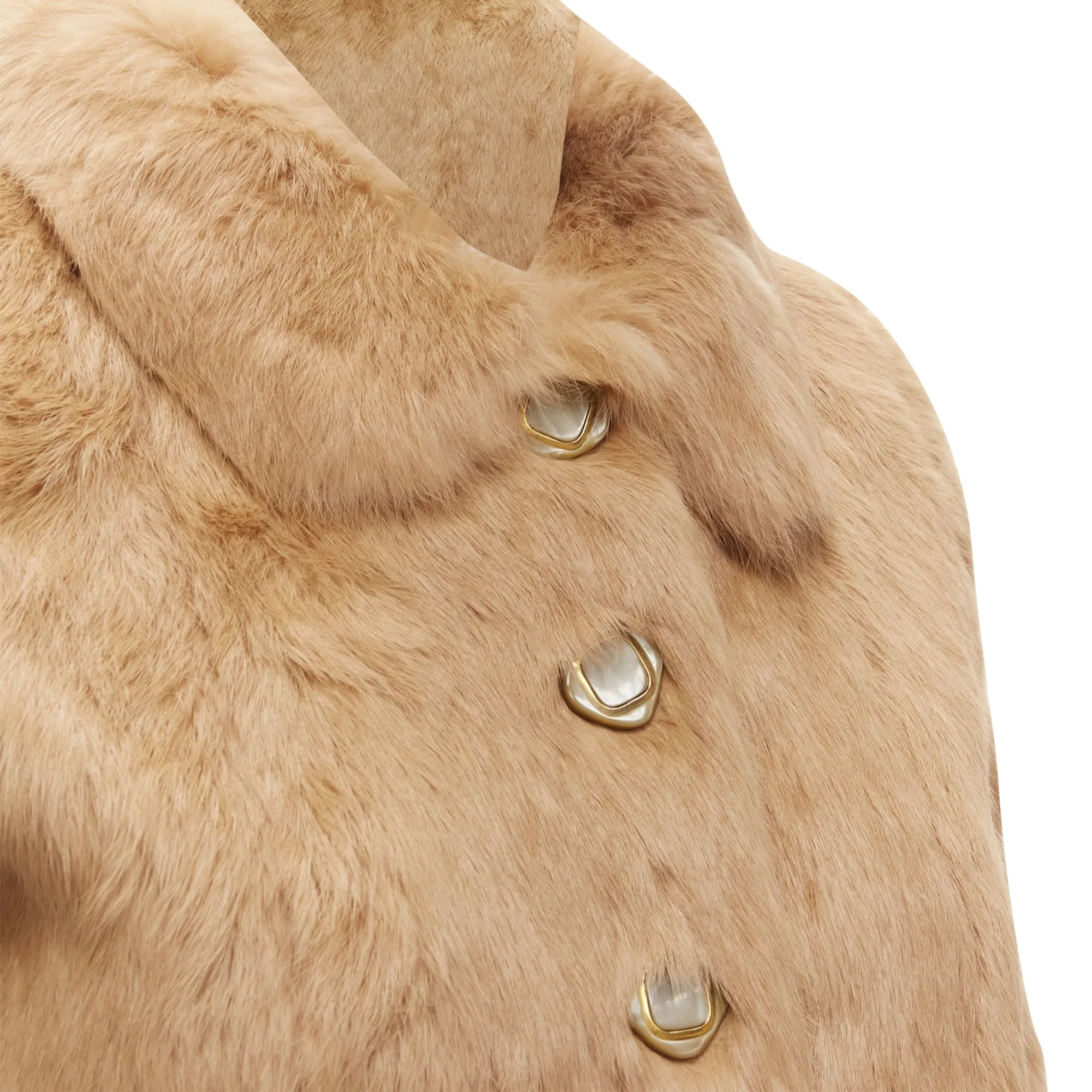 APC genuine fur buttons winter coat