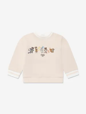 Baby Animal Logo Sweatshirt in Beige