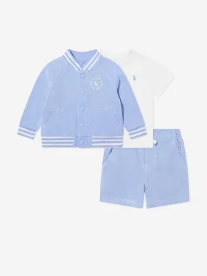 Baby Boys 3 Piece Short Set in Blue