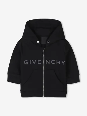 Baby Boys 4G Logo Zip Up Top in Black
