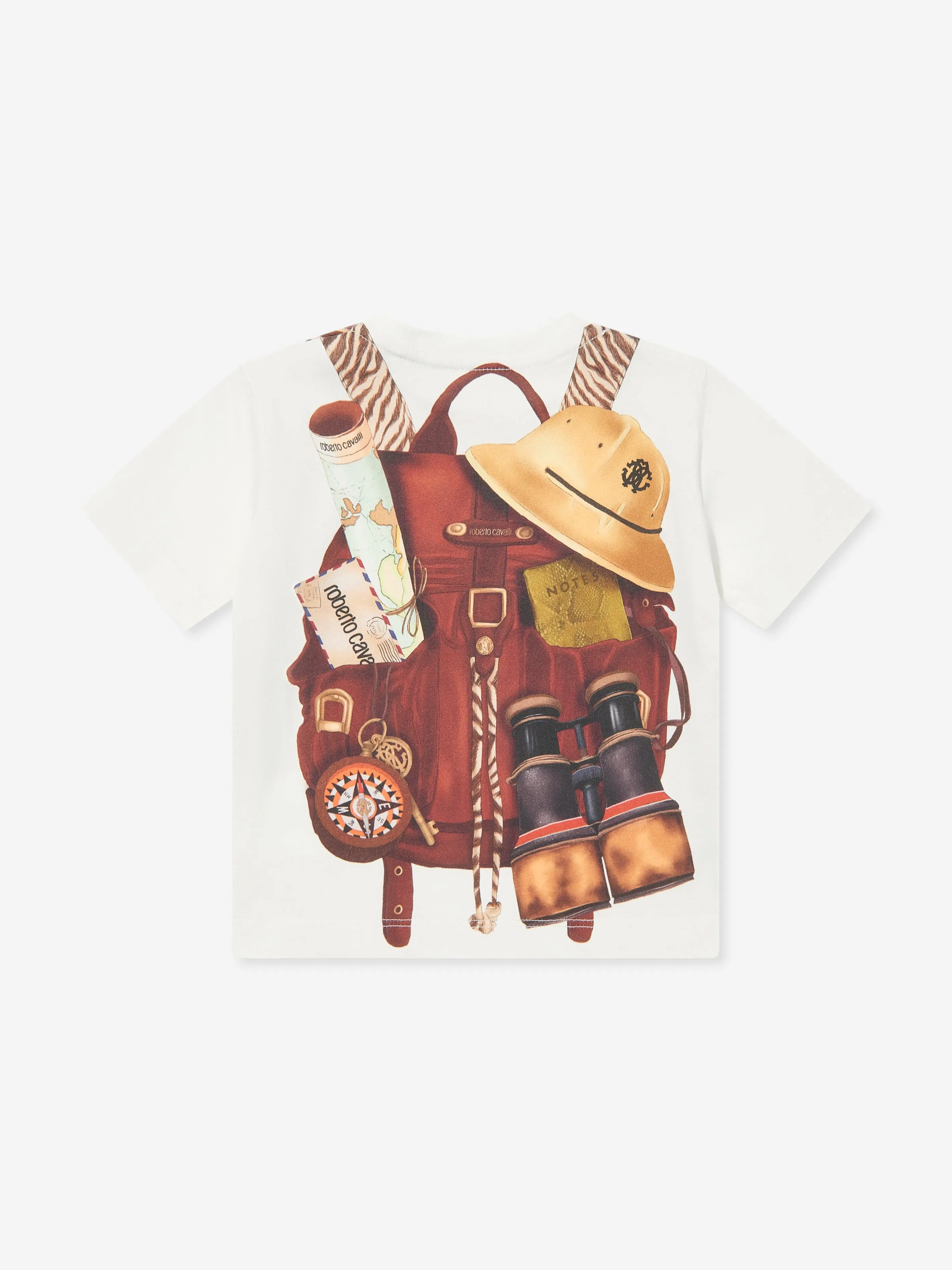 Baby Boys Backpack Print T-Shirt in White