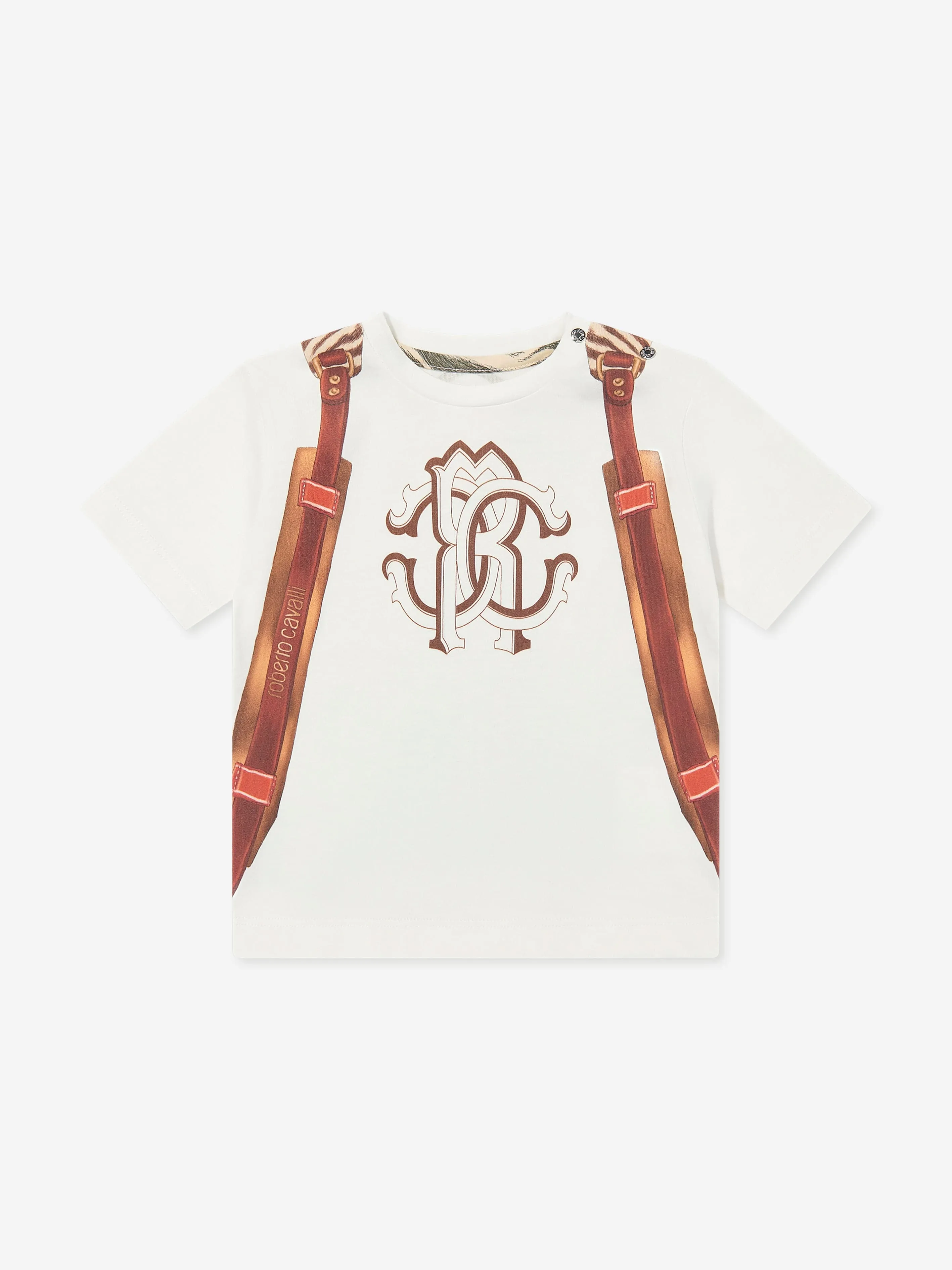 Baby Boys Backpack Print T-Shirt in White