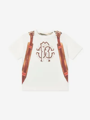 Baby Boys Backpack Print T-Shirt in White