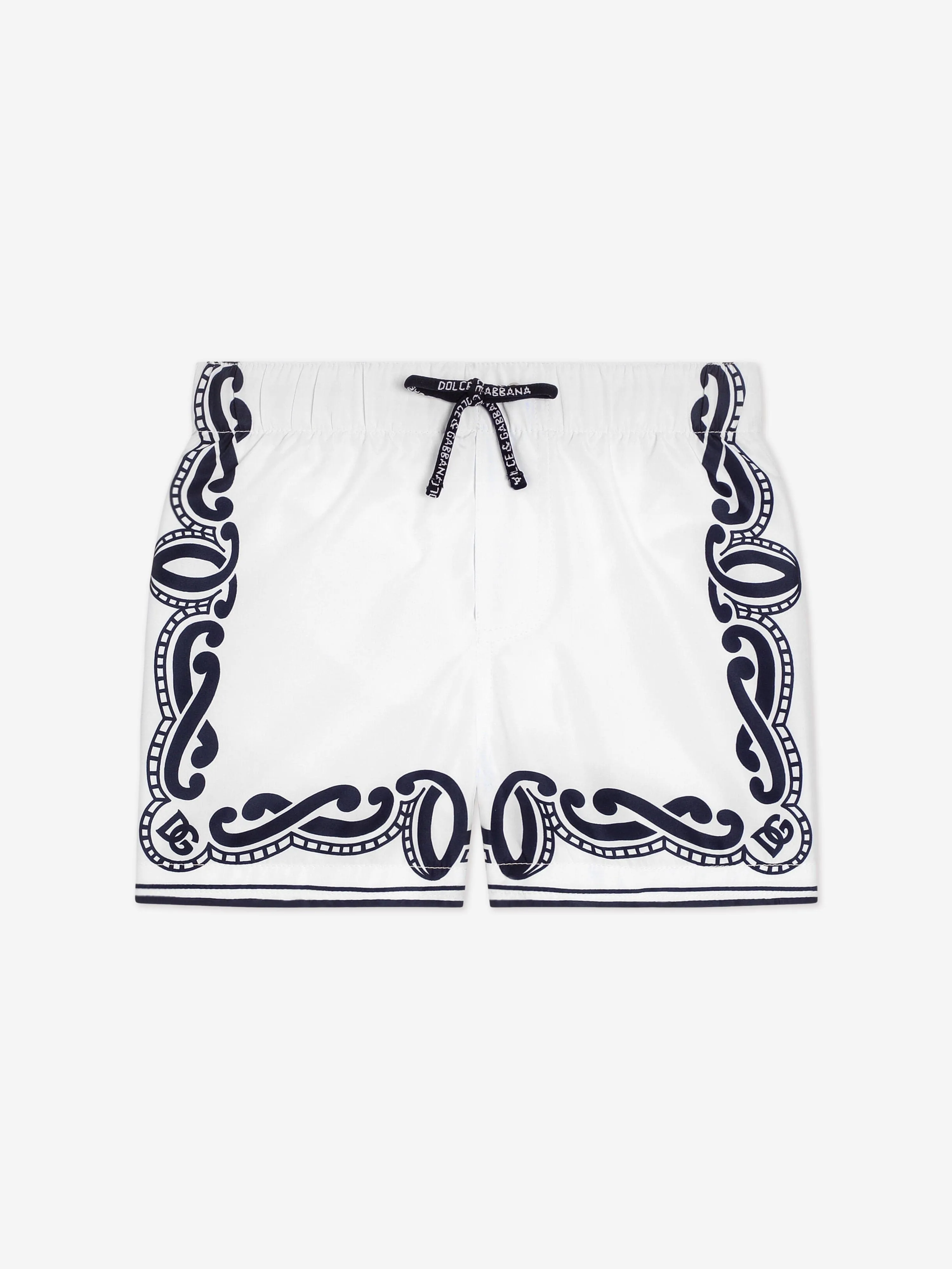 Baby Boys Bandana Print Swim Shorts in White