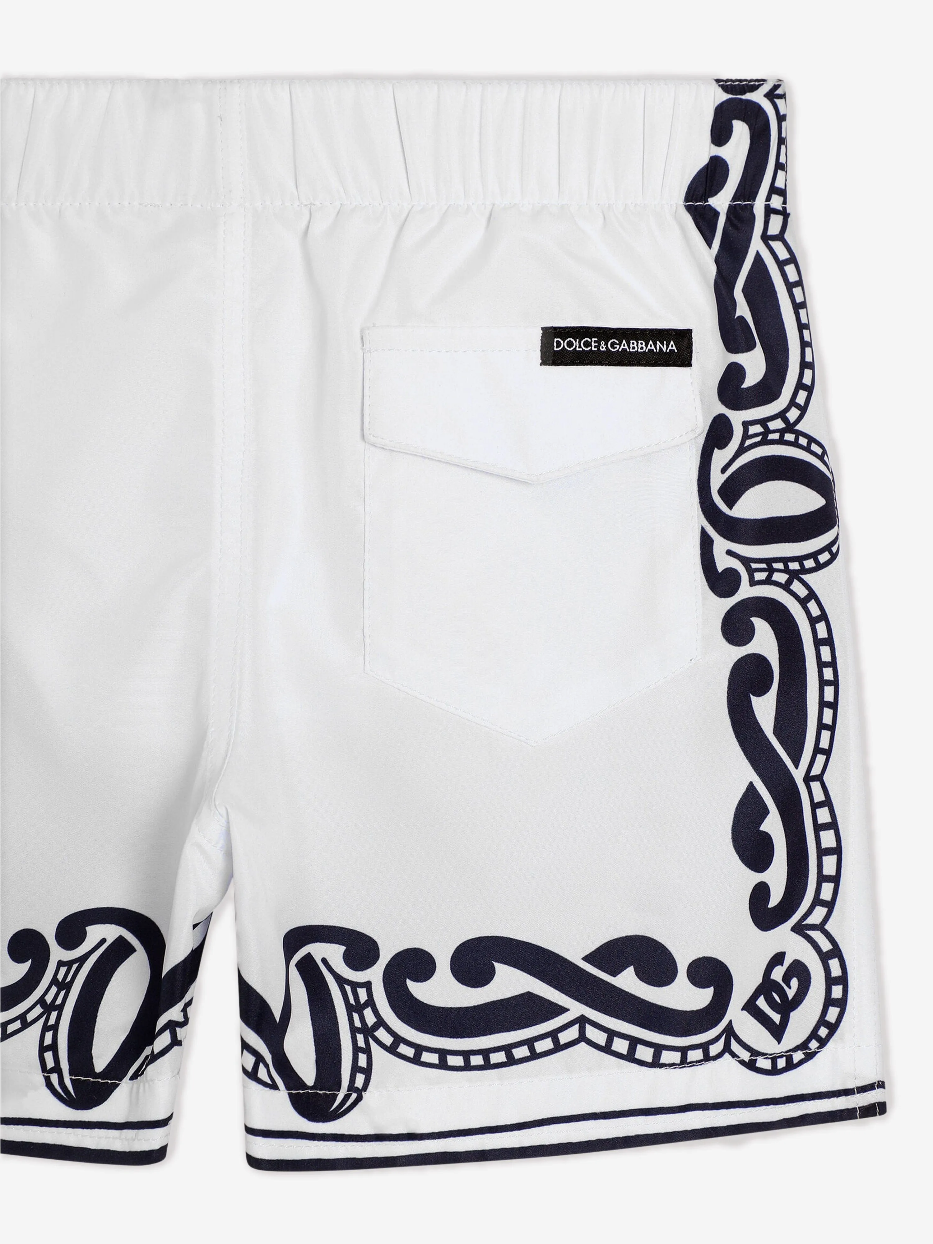 Baby Boys Bandana Print Swim Shorts in White