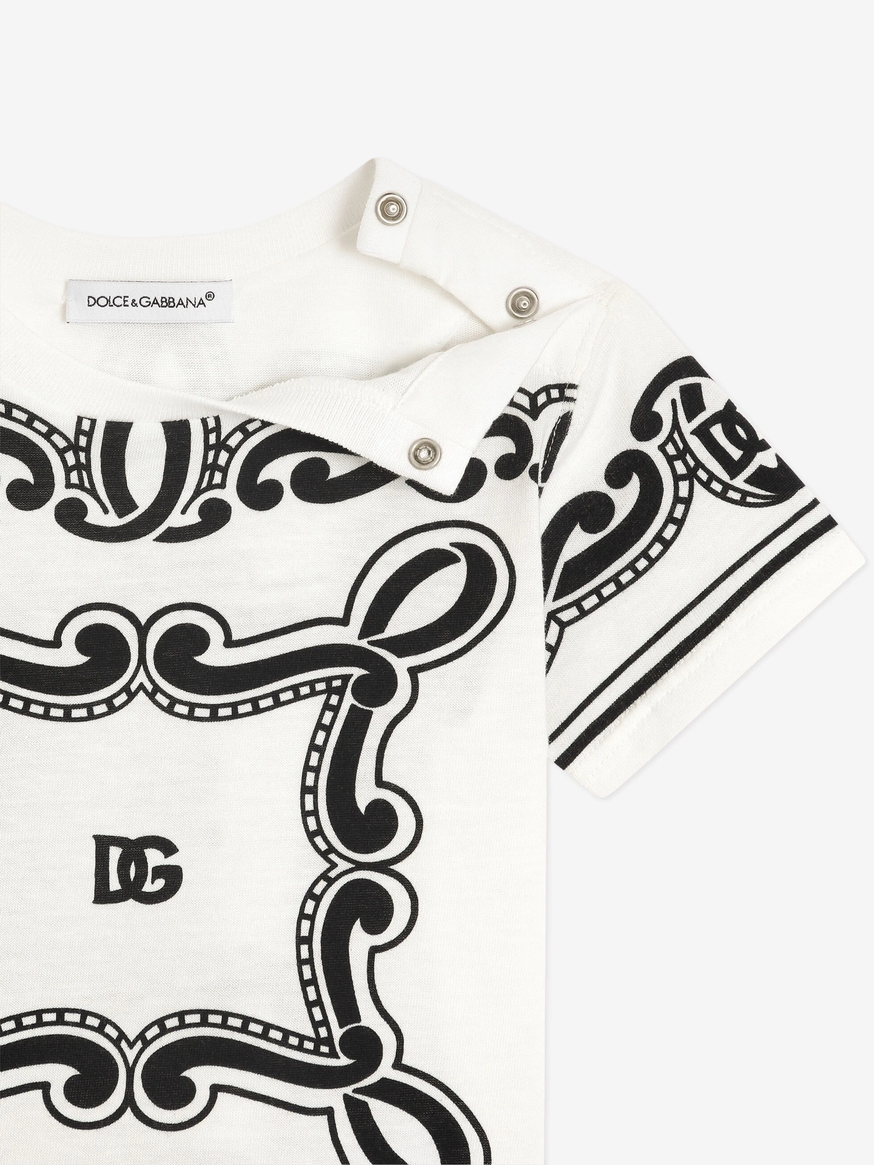 Baby Boys Bandana Print T-Shirt in White