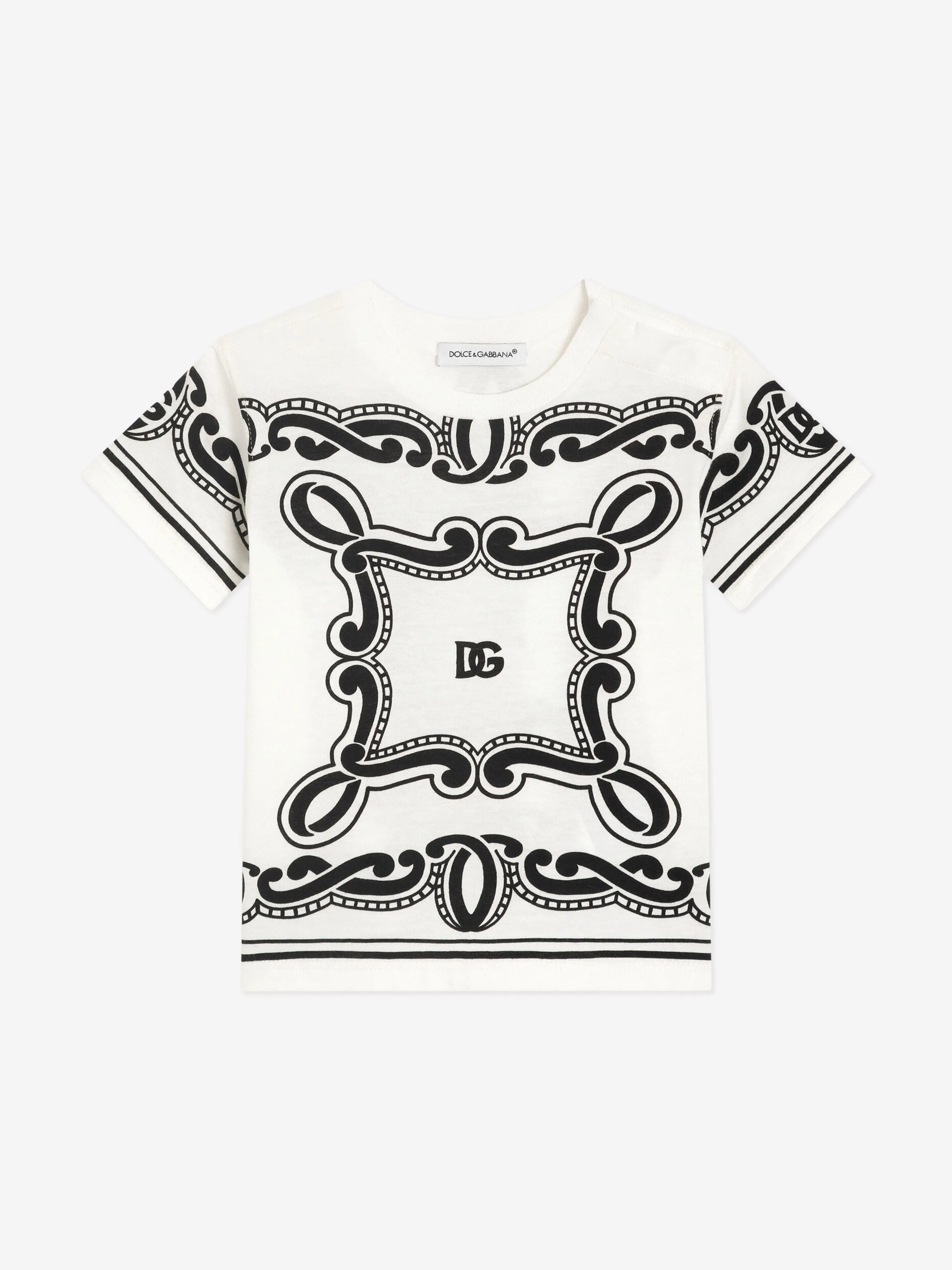 Baby Boys Bandana Print T-Shirt in White
