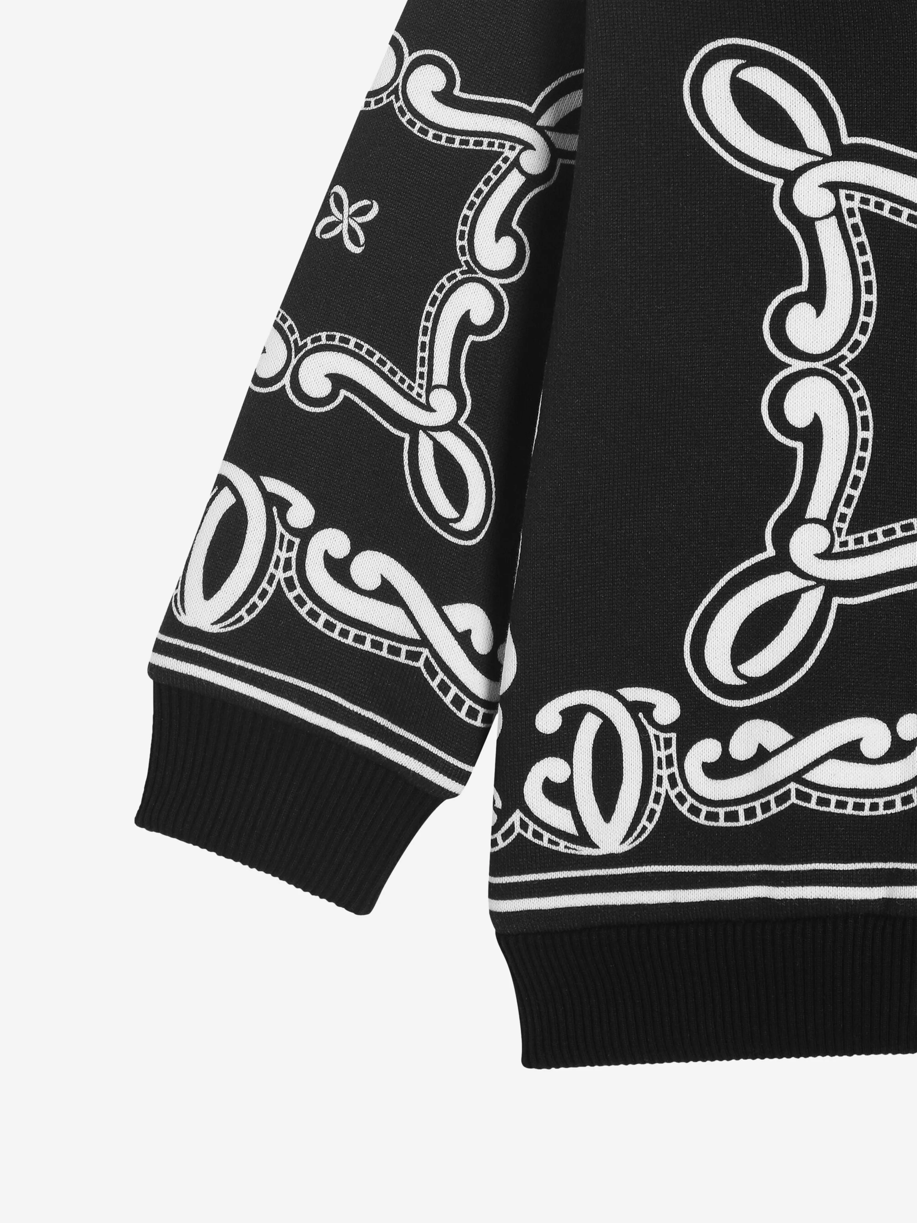 Baby Boys Bandana Print Zip Up Top in Black