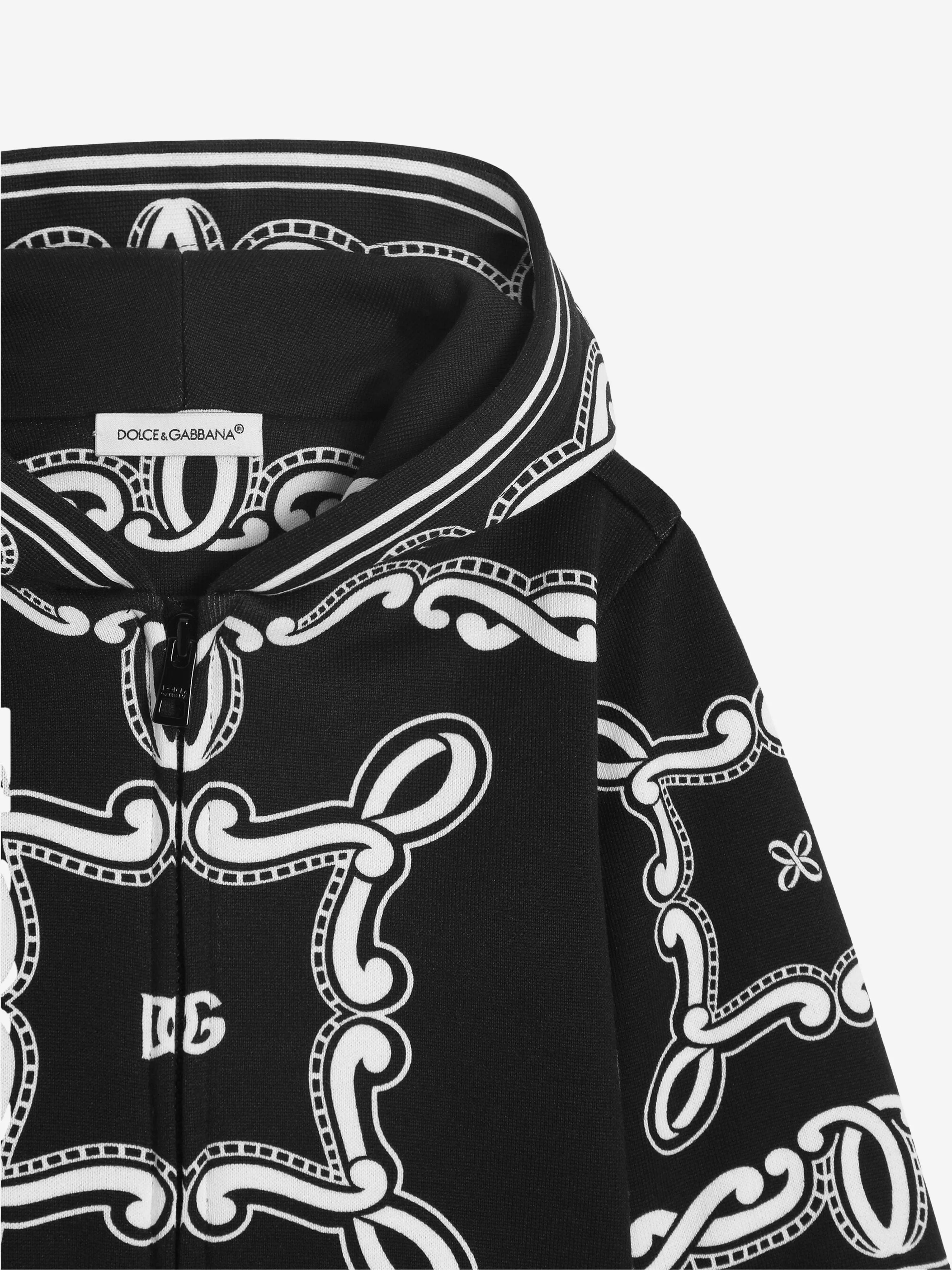 Baby Boys Bandana Print Zip Up Top in Black