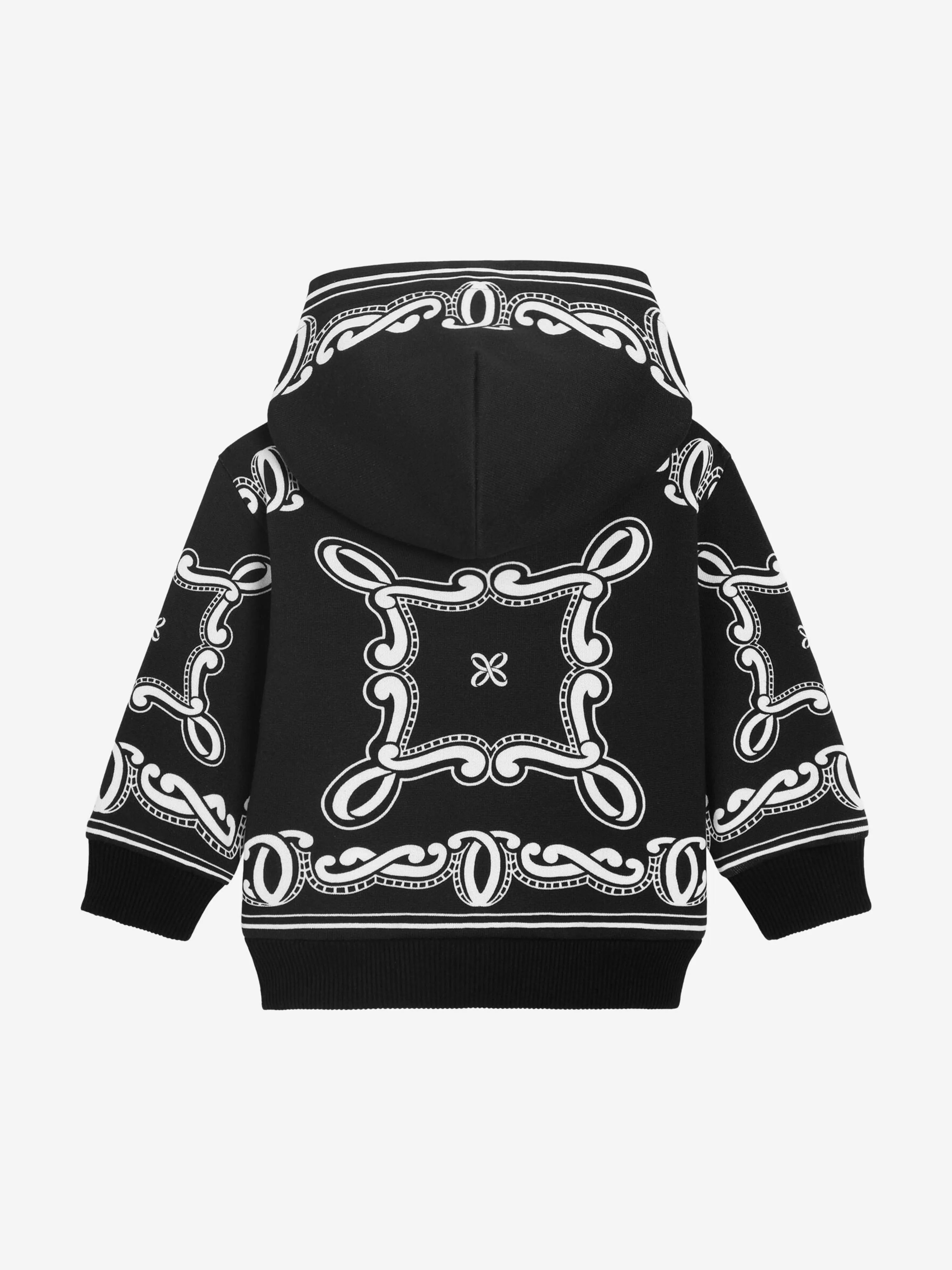 Baby Boys Bandana Print Zip Up Top in Black