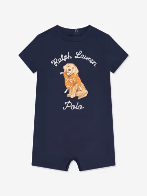 Baby Boys Dog Romper in Navy