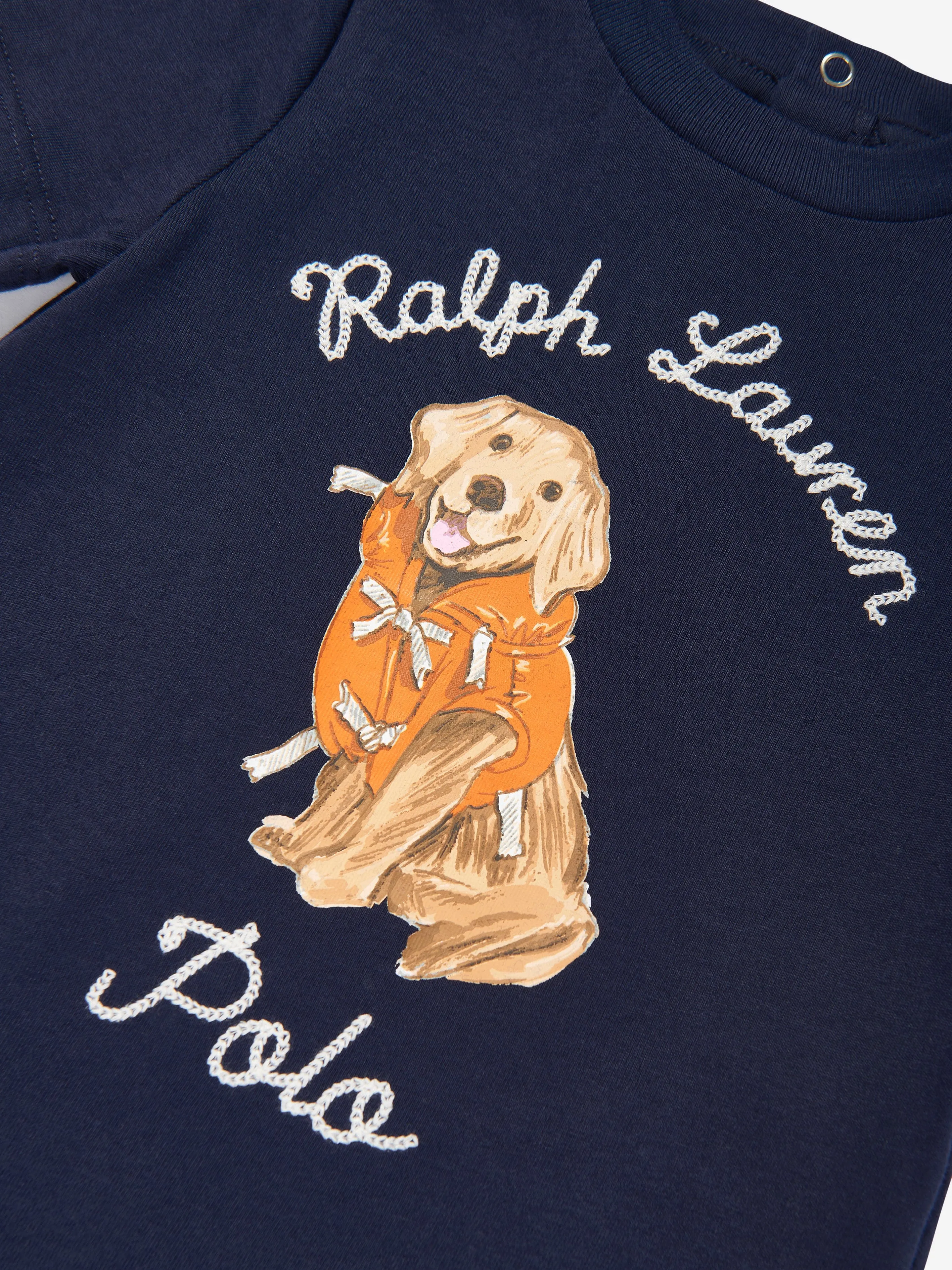 Baby Boys Dog Romper in Navy