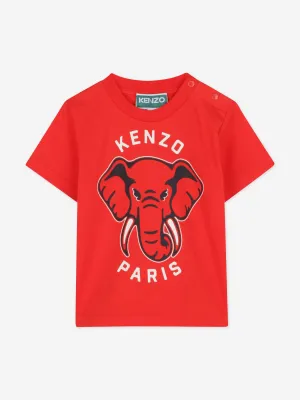 Baby Boys Elephant T-Shirt in Red