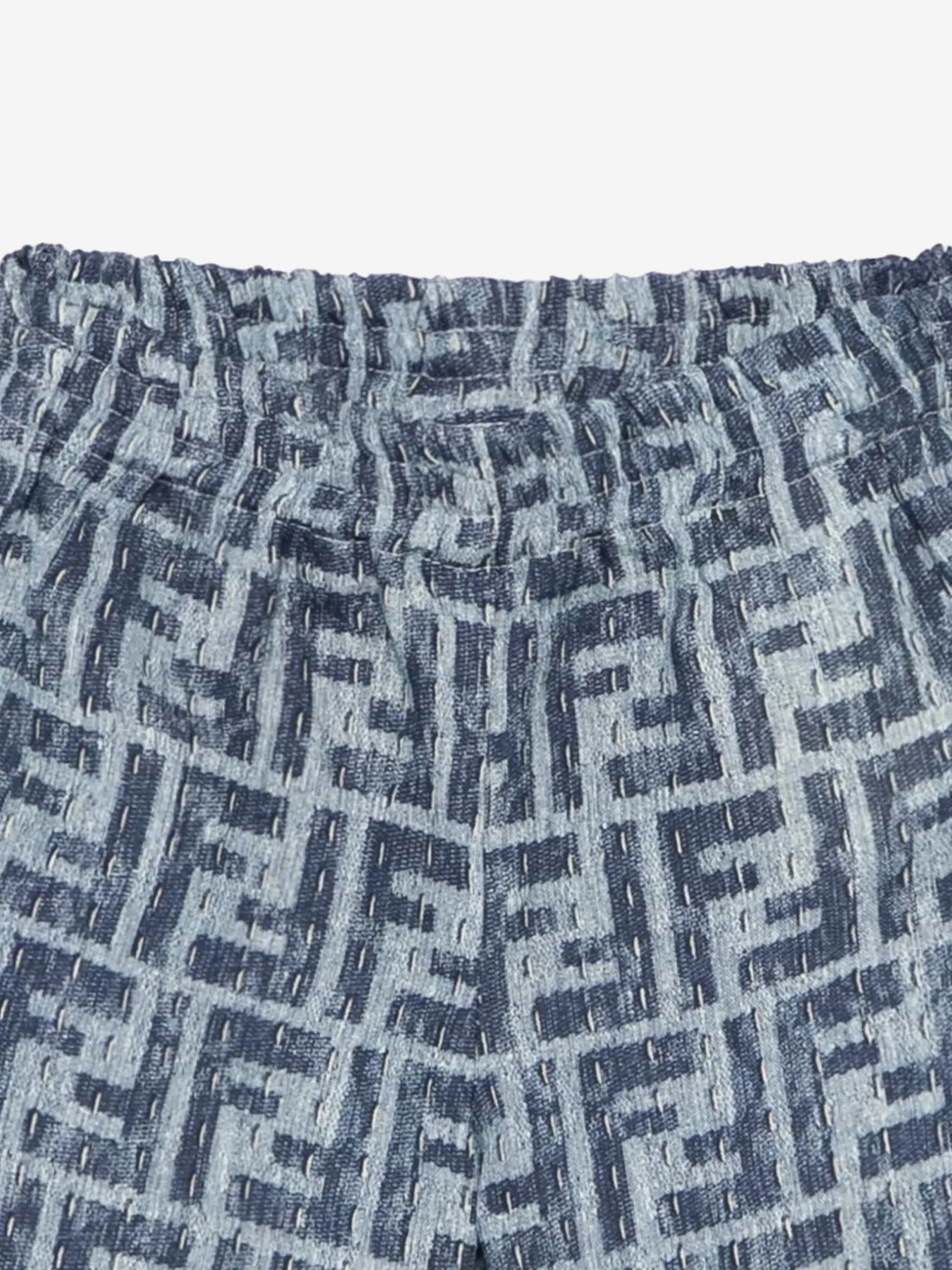 Baby Boys FF Linen Shorts in Blue