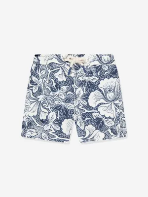 Baby Boys Floral Swim Shorts in Blue