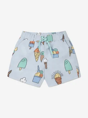 Baby Boys Ice Cream Swim Shorts in Blue