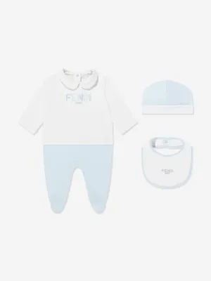 Baby Boys Logo Babygrow Set in Blue