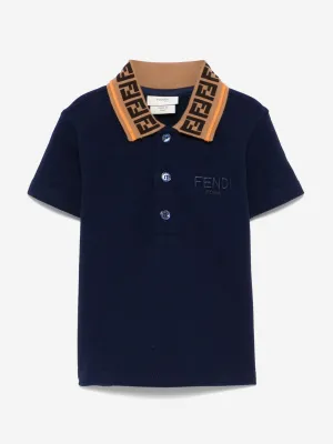 Baby Boys Logo Polo Shirt in Navy