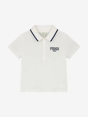 Baby Boys Logo Polo Shirt in White