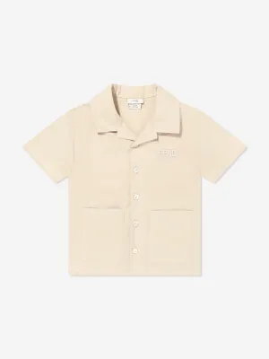 Baby Boys Logo Shirt in Beige