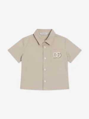 Baby Boys Logo Shirt in Beige