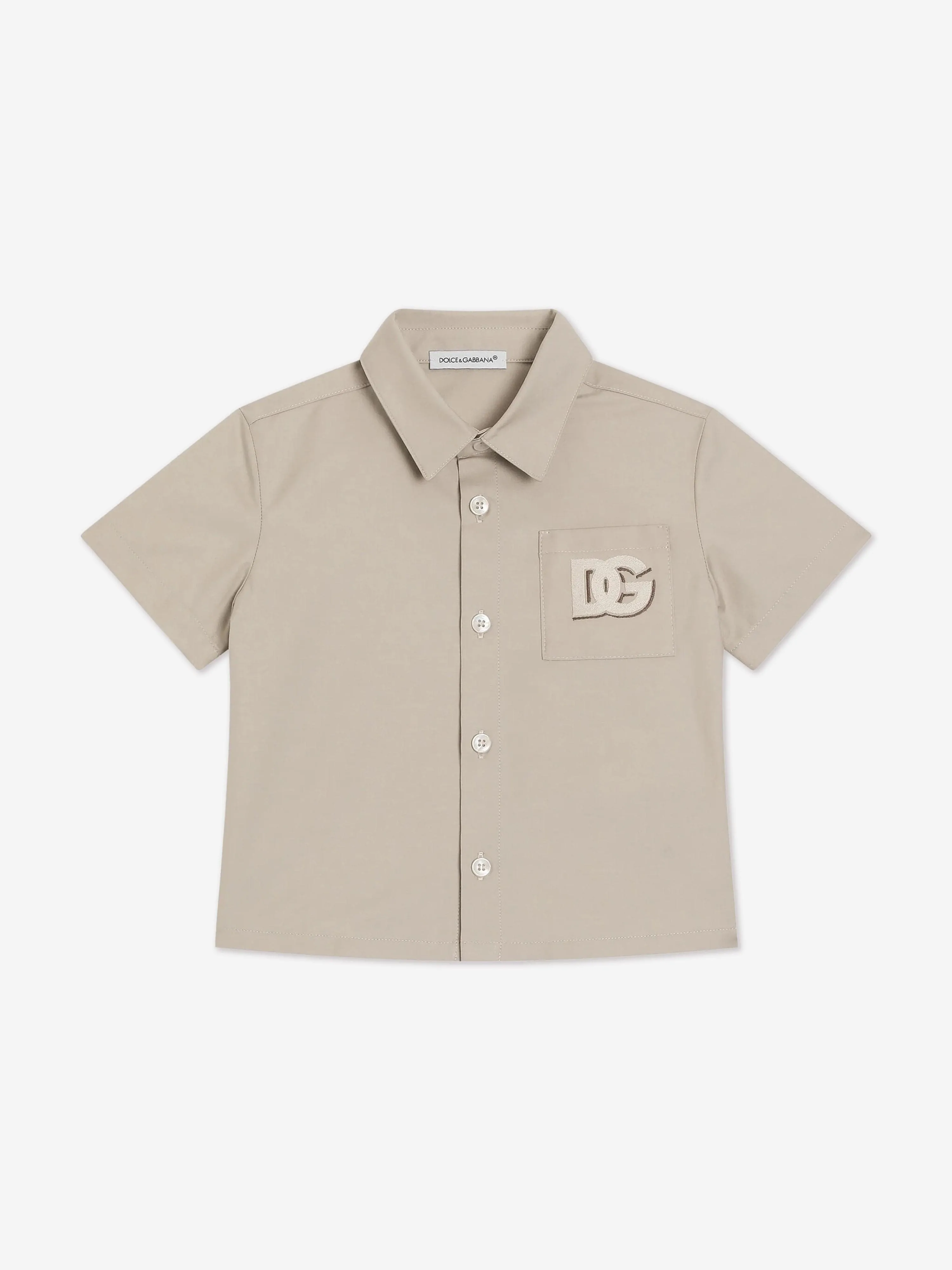 Baby Boys Logo Shirt in Beige