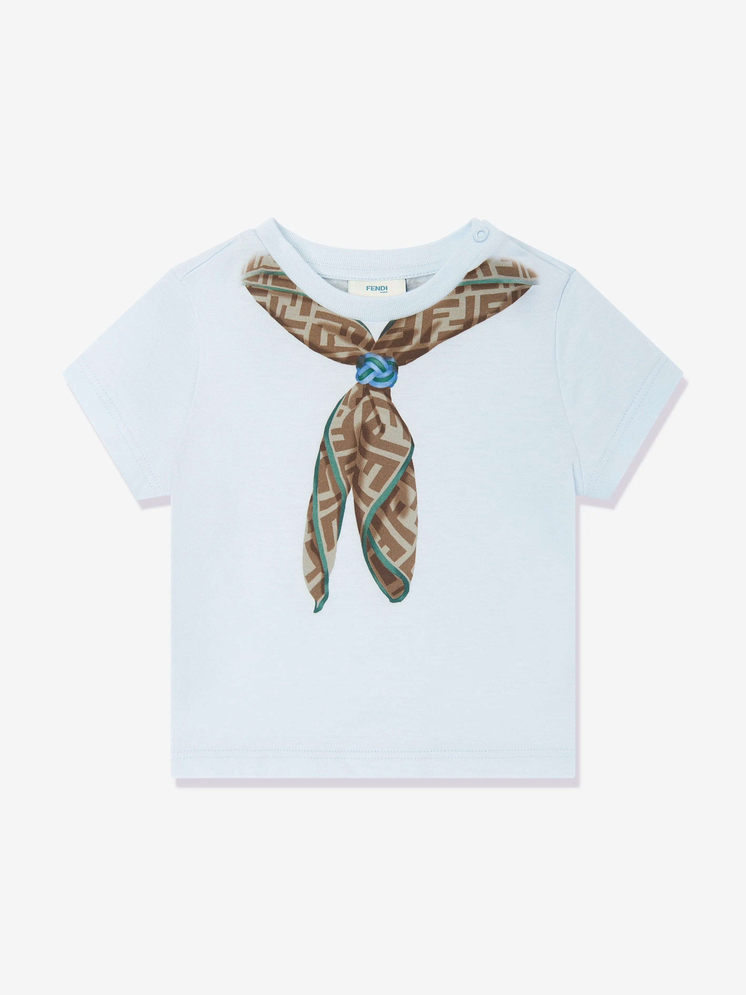 Baby Boys Scarf Print T-Shirt in Blue