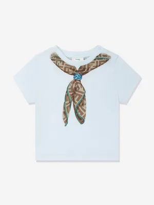 Baby Boys Scarf Print T-Shirt in Blue