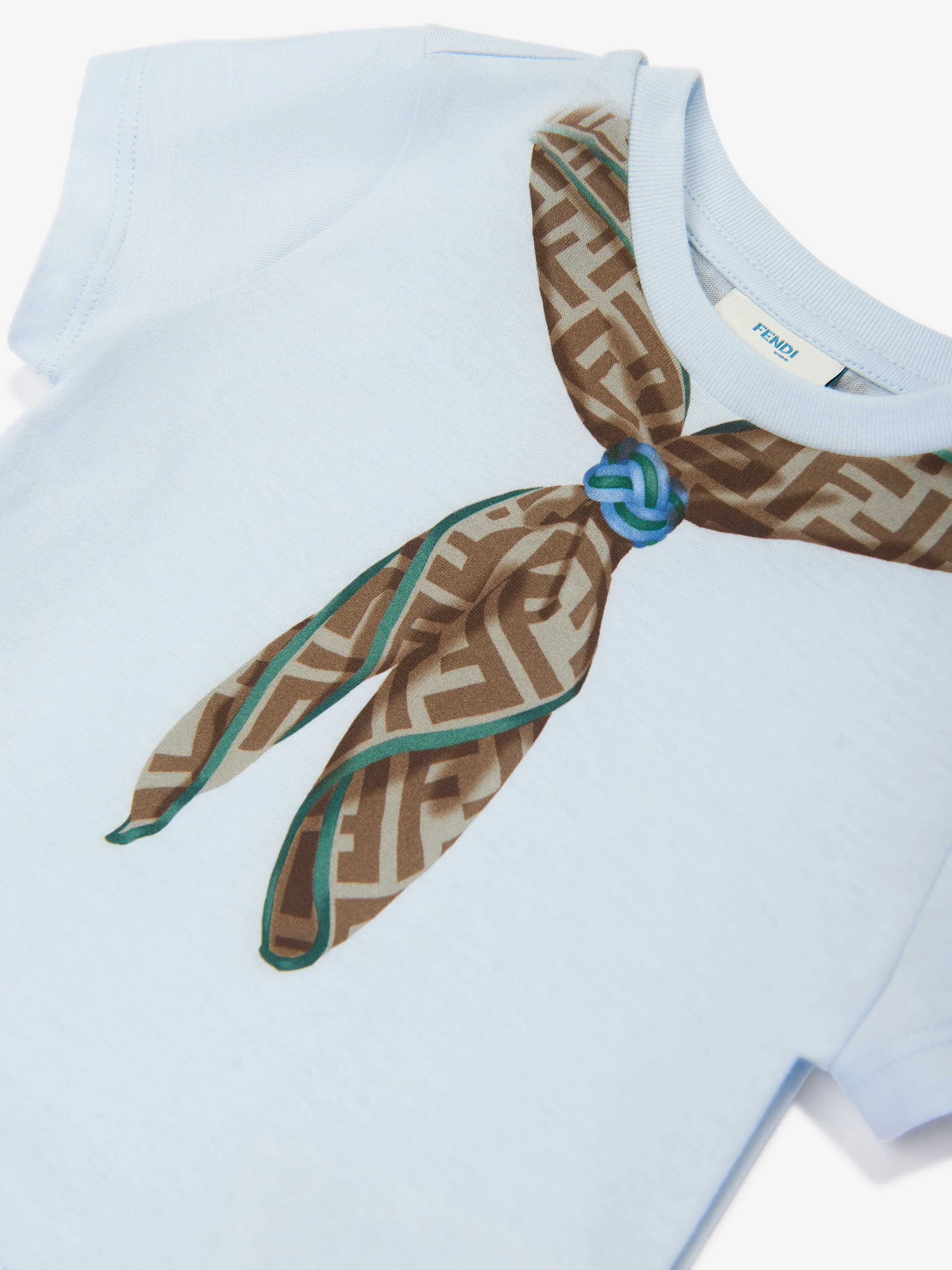 Baby Boys Scarf Print T-Shirt in Blue
