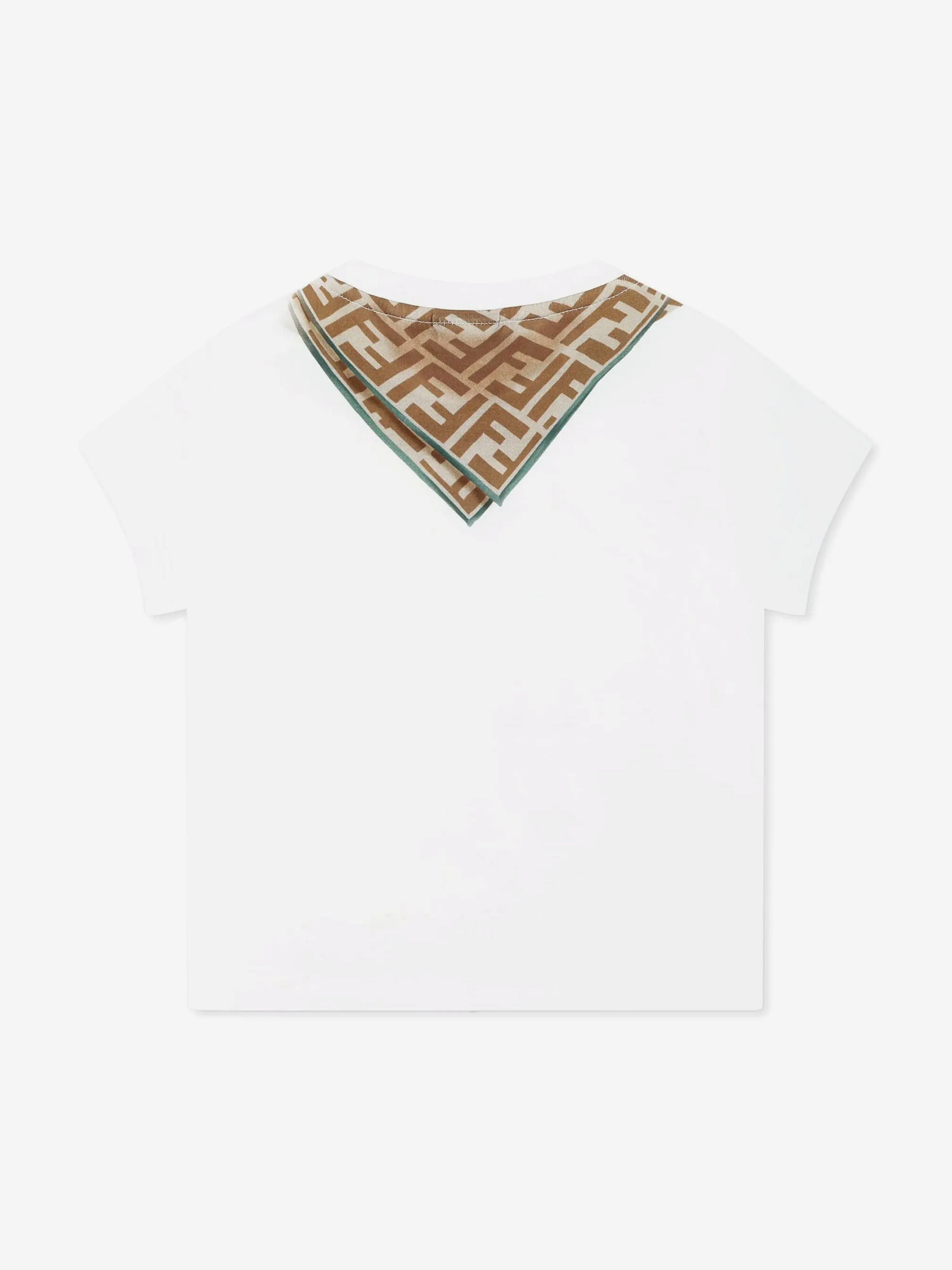 Baby Boys Scarf Print T-Shirt in White
