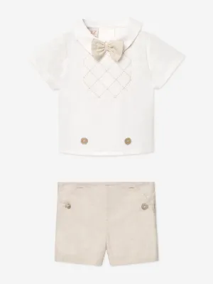 Baby Boys Short Set in Beige