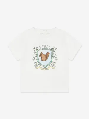 Baby Boys Squirrel T-Shirt in White