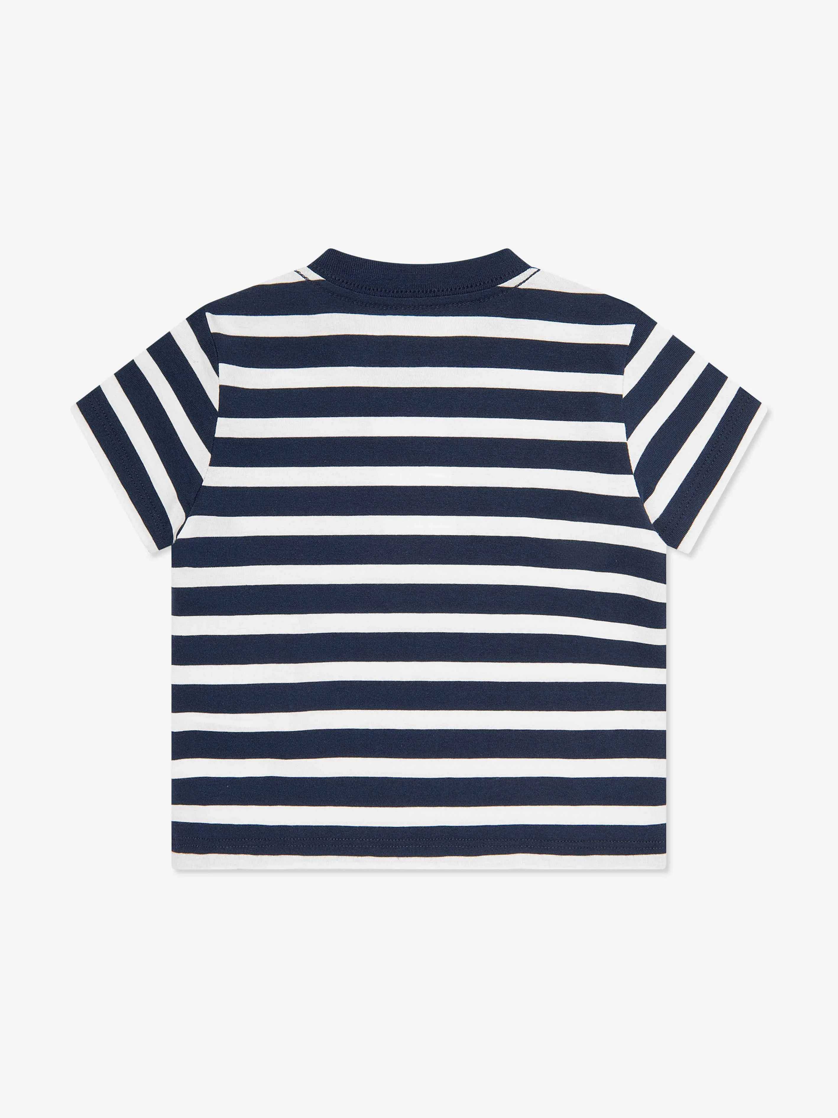 Baby Boys Striped Polo T-Shirt in Navy