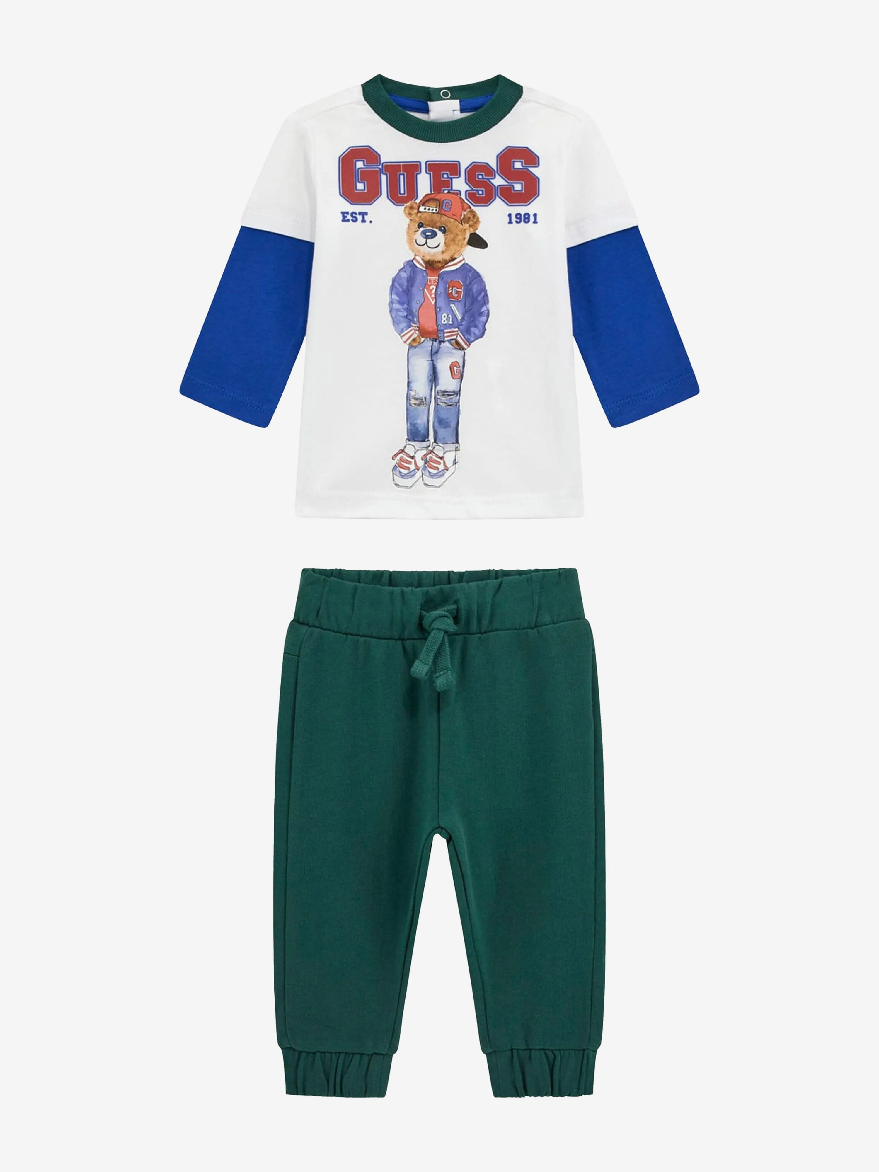 Baby Boys T-Shirt and Pants Set in White