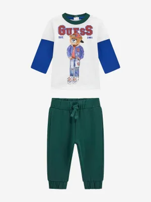 Baby Boys T-Shirt and Pants Set in White