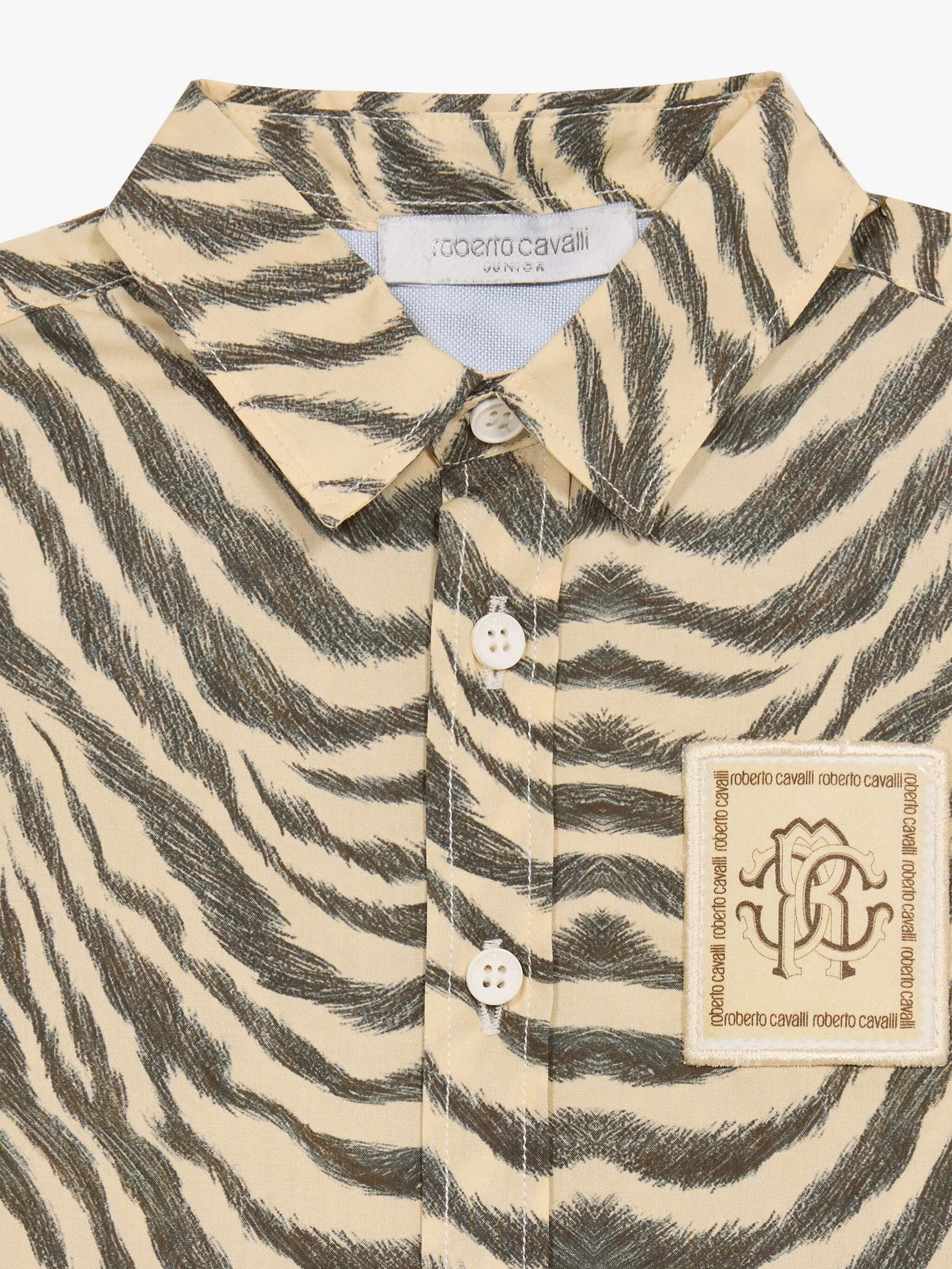 Baby Boys Zebra Print Shirt in Brown