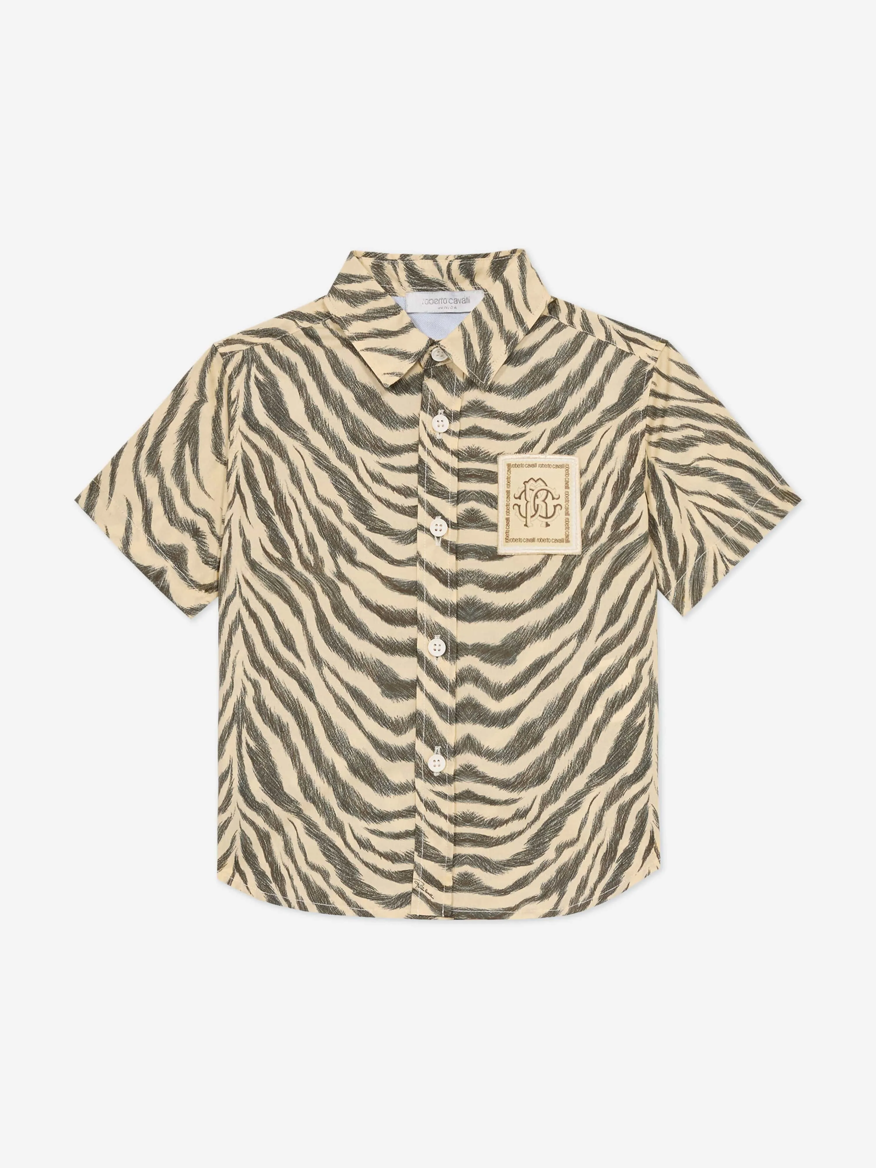 Baby Boys Zebra Print Shirt in Brown