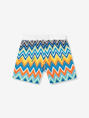 Baby Boys Zigzag Jersey Shorts in Blue