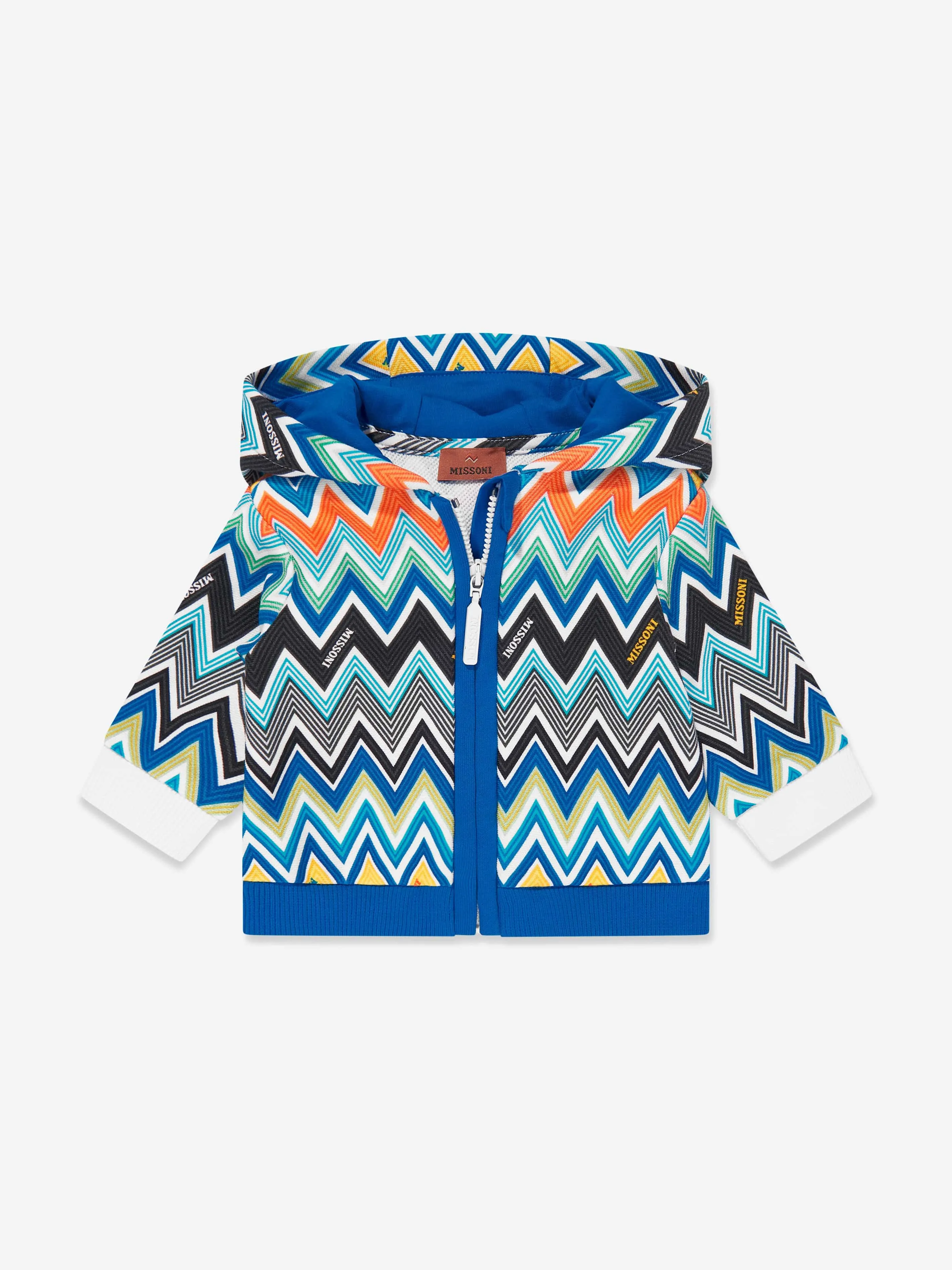 Baby Boys Zigzag Zip Up Top in Blue