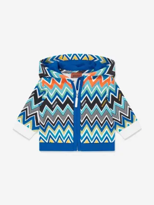 Baby Boys Zigzag Zip Up Top in Blue