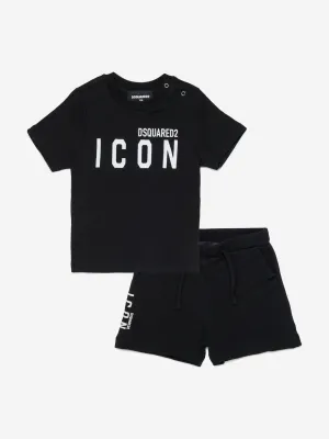 Baby Icon Short Pyjama Set in Black