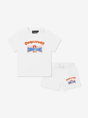 Baby Logo Short Set in White