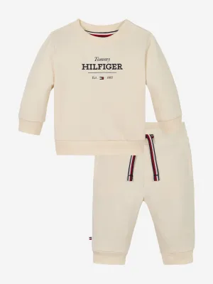 Baby Monotype Logo Tracksuit in Ivory