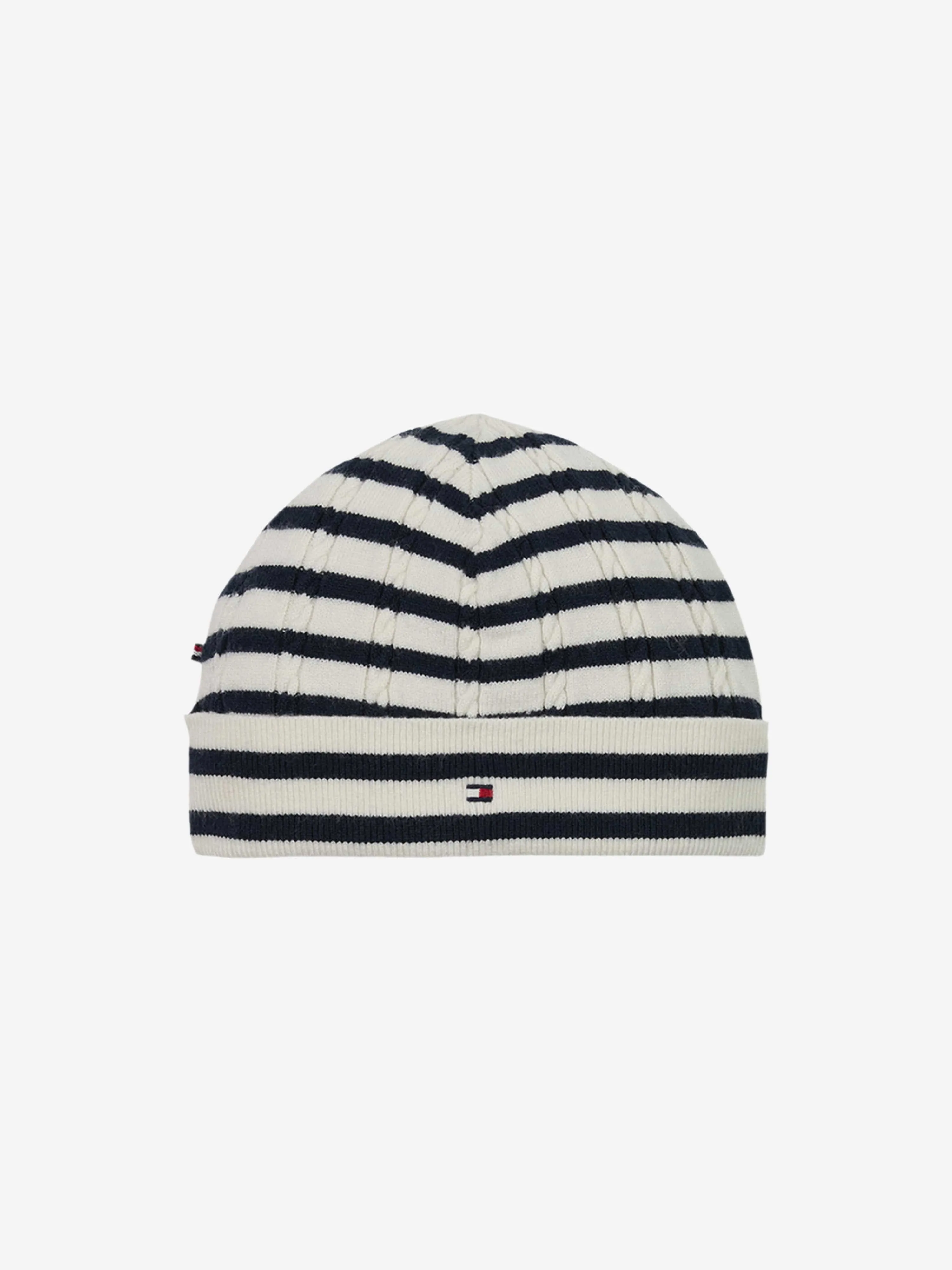 Baby Striped Cable Knit Gift Set in Navy